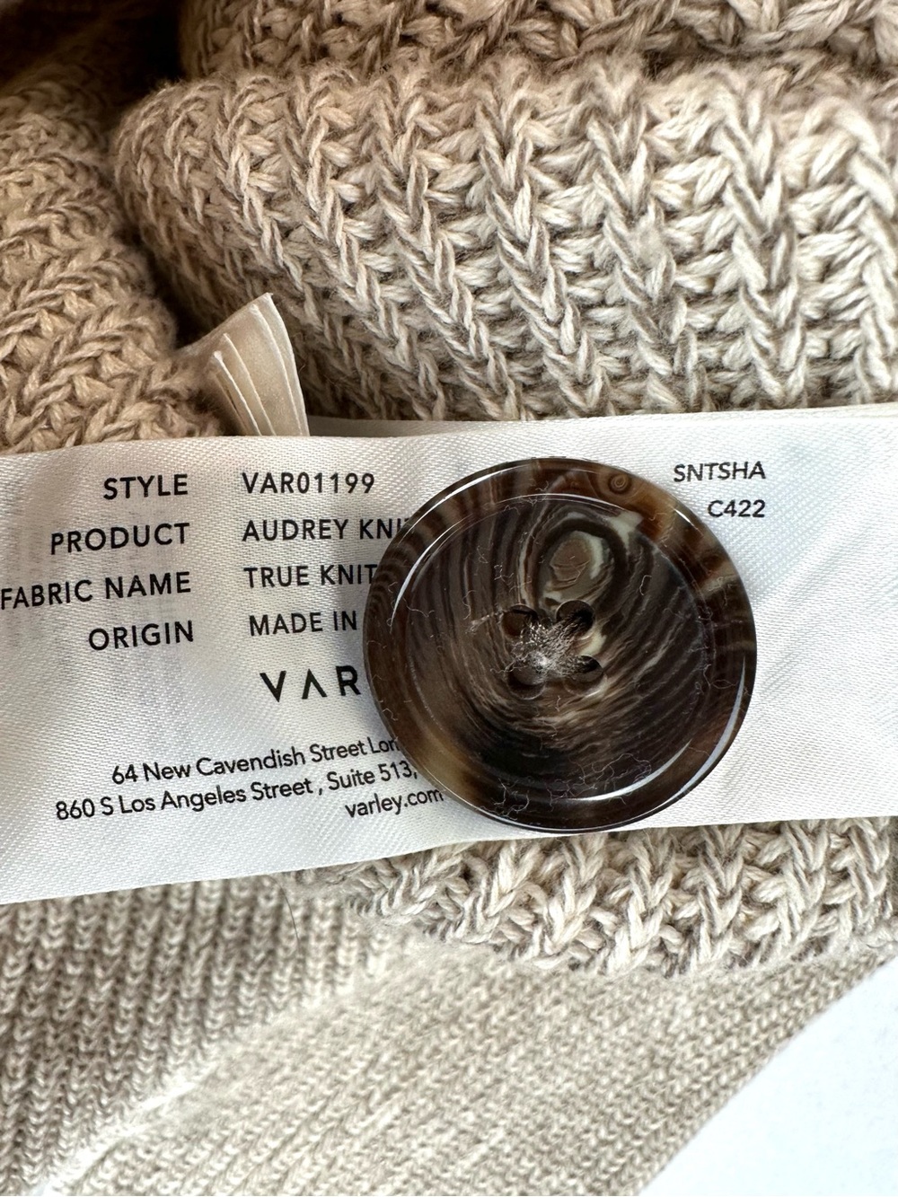 Varley Audrey Knit Polo Sweater Chunky Henley Cotton - Picture 7 of 10
